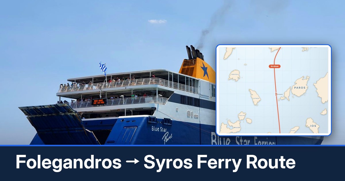 Folegandros to Syros ferry route summary