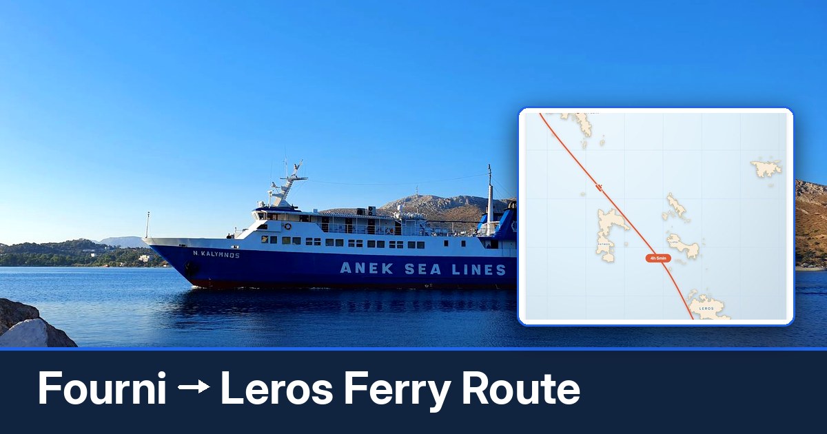 Fourni to Leros ferry route summary