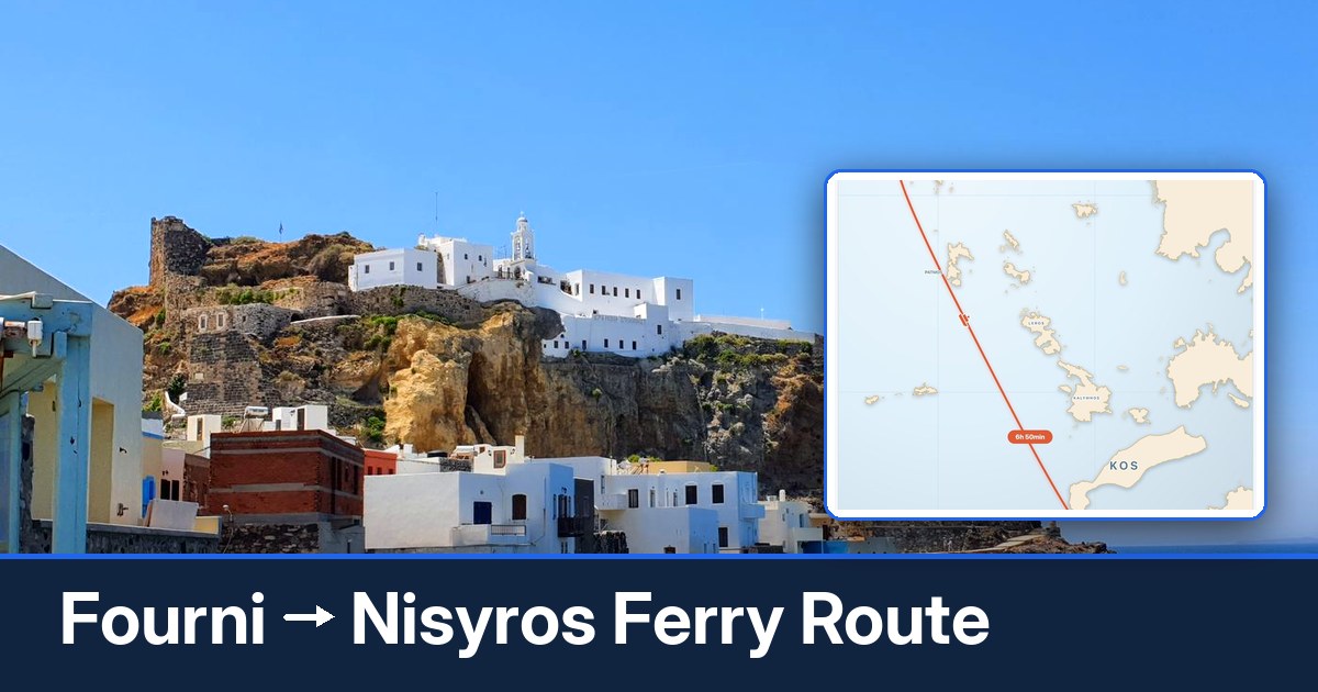 Fourni to Nisyros ferry route summary