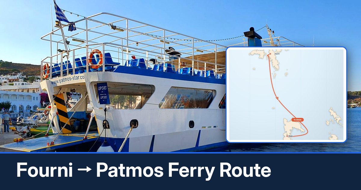 Fourni to Patmos ferry route summary