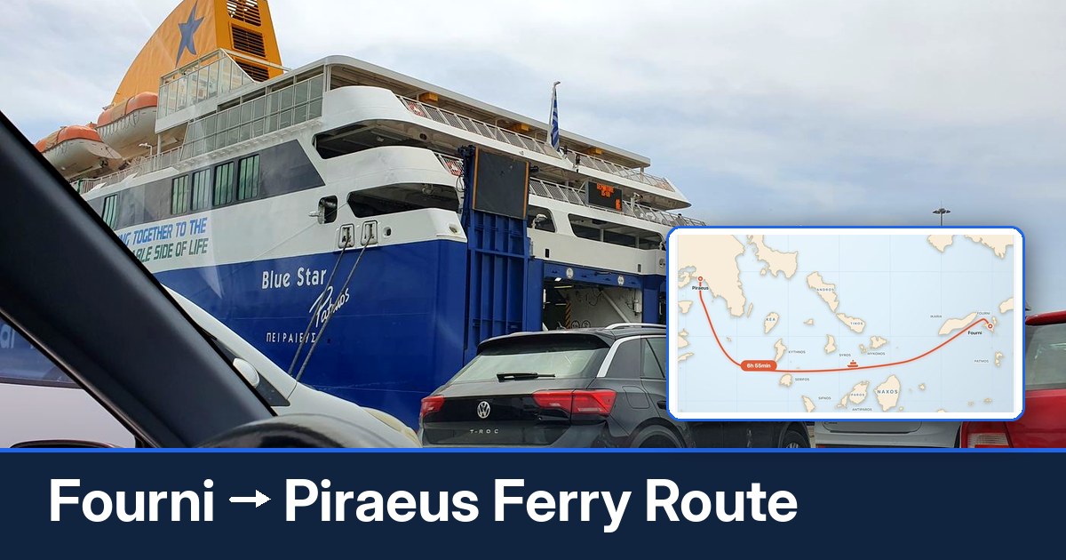 Fourni to Piraeus ferry route summary