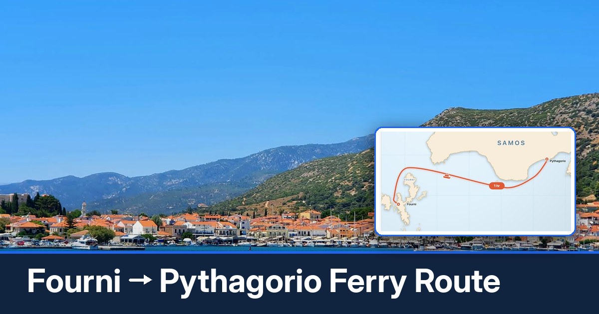 Fourni to Pythagorio ferry route summary