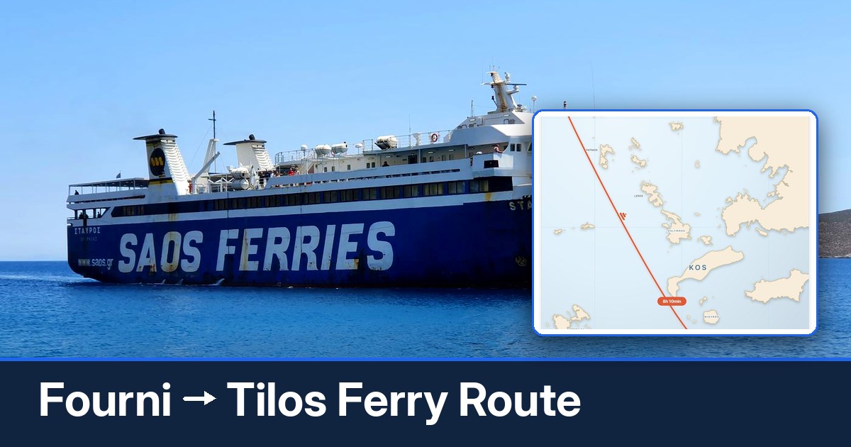 Fourni to Tilos ferry route summary