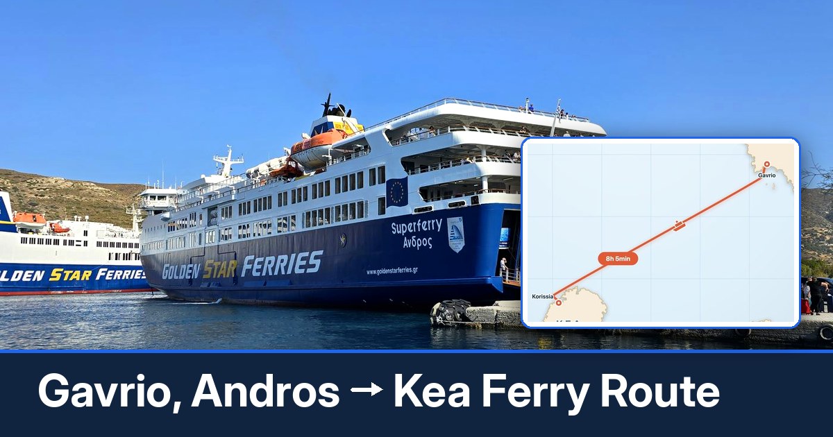 Gavrio, Andros to Kea ferry route summary