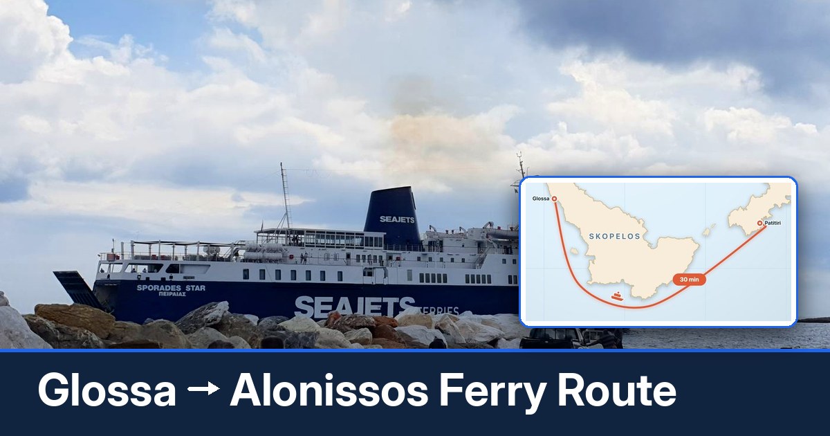 Glossa to Alonissos ferry route summary