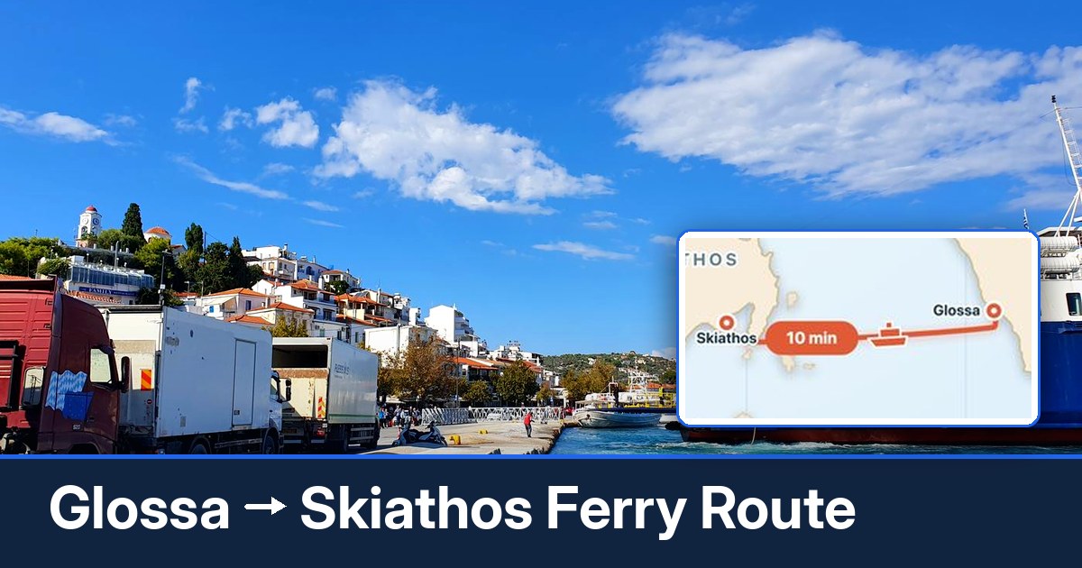 Glossa to Skiathos ferry route summary