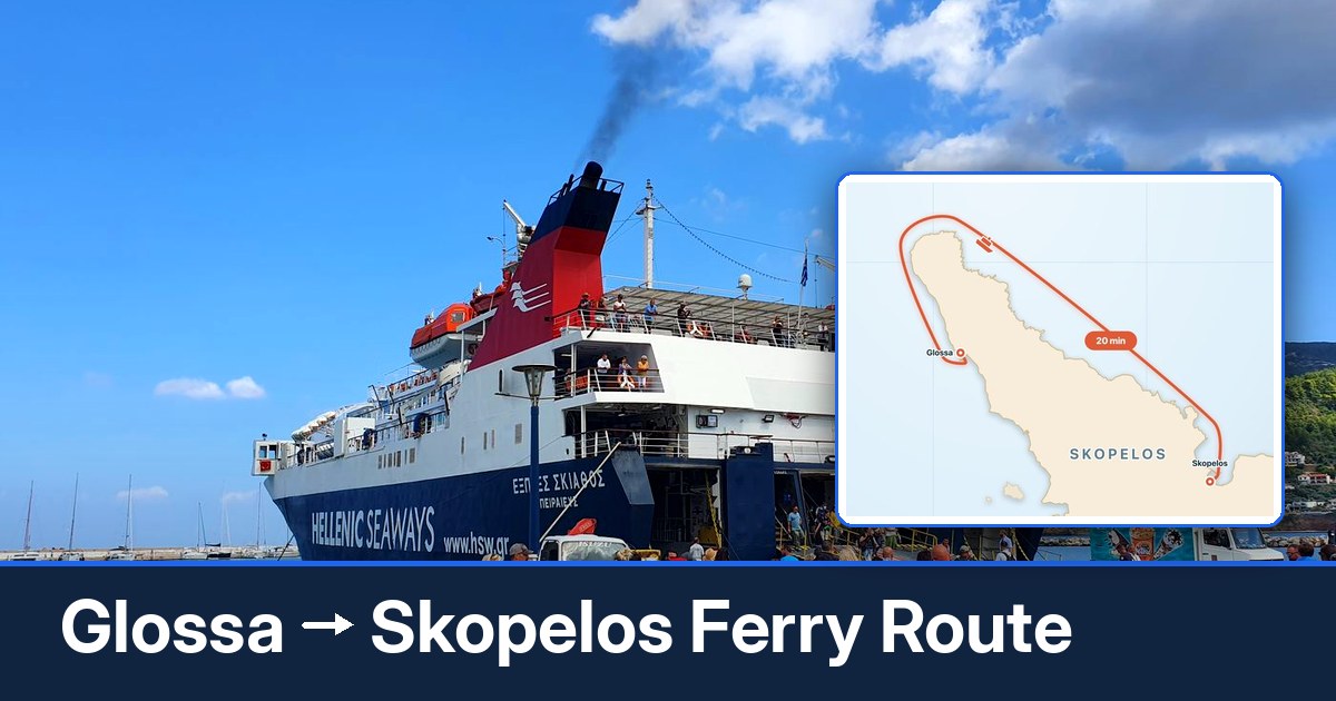 Glossa to Skopelos ferry route summary