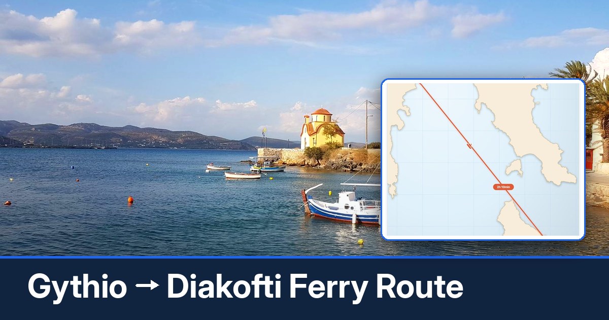 Gythio to Diakofti ferry route summary