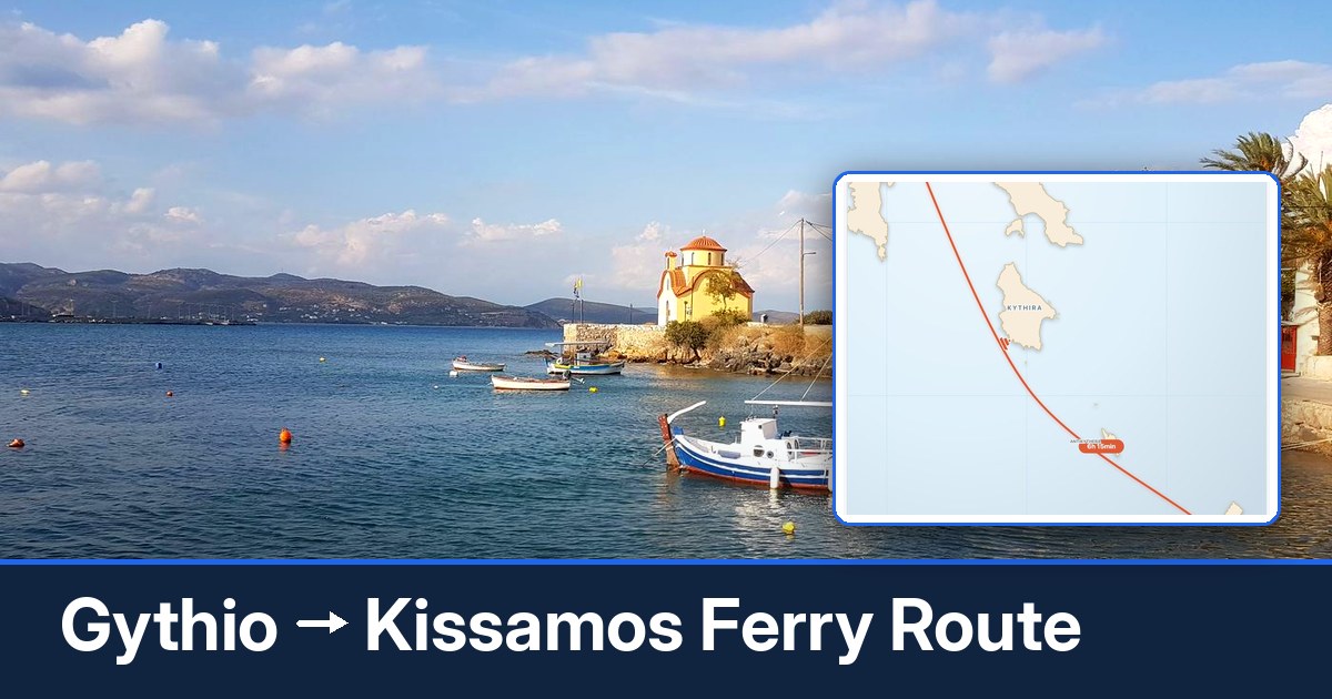 Gythio to Kissamos ferry route summary