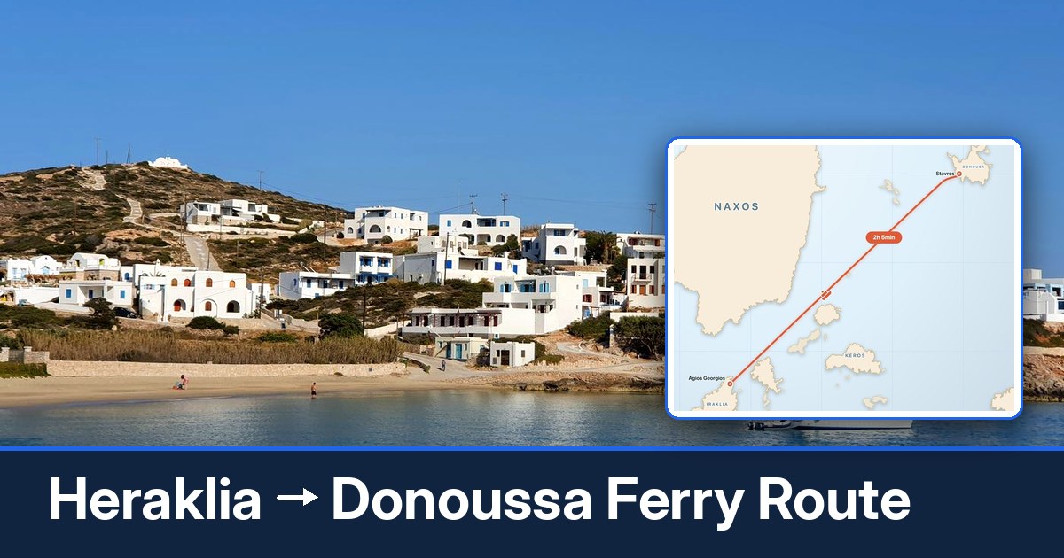 Heraklia to Donoussa ferry route summary