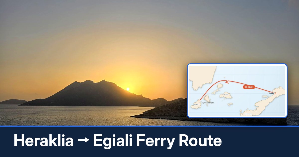 Heraklia to Egiali ferry route summary