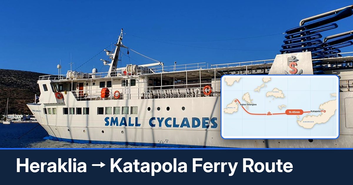 Heraklia to Katapola ferry route summary