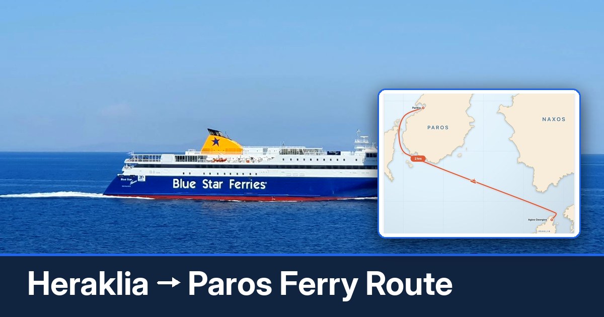 Heraklia to Paros ferry route summary