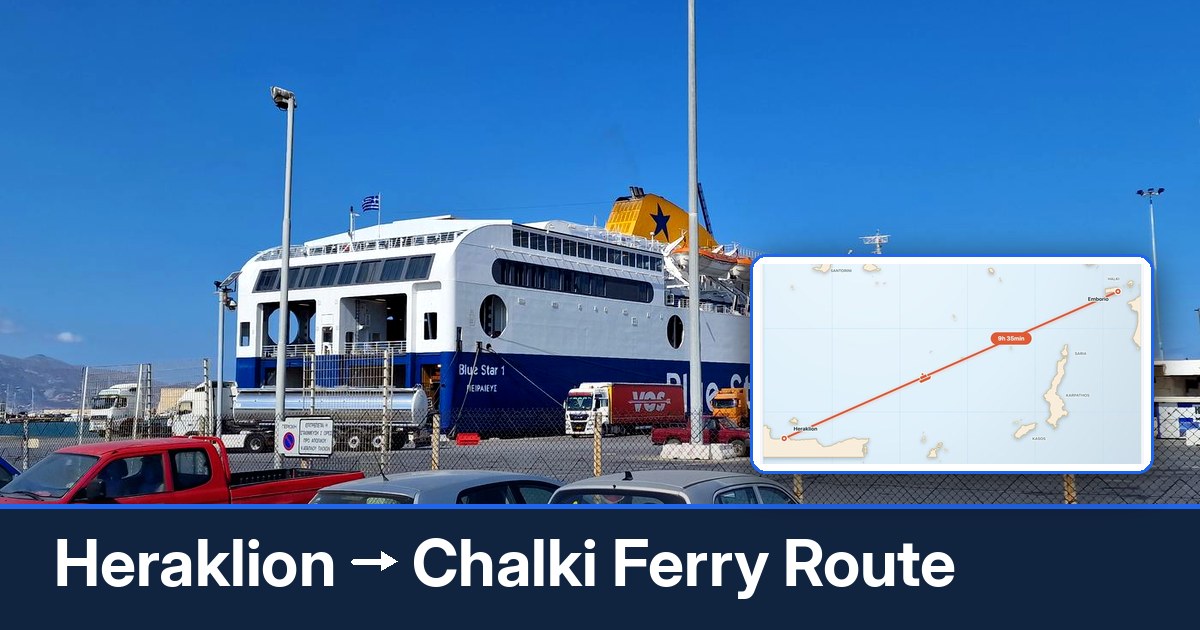 Heraklion to Chalki ferry route summary