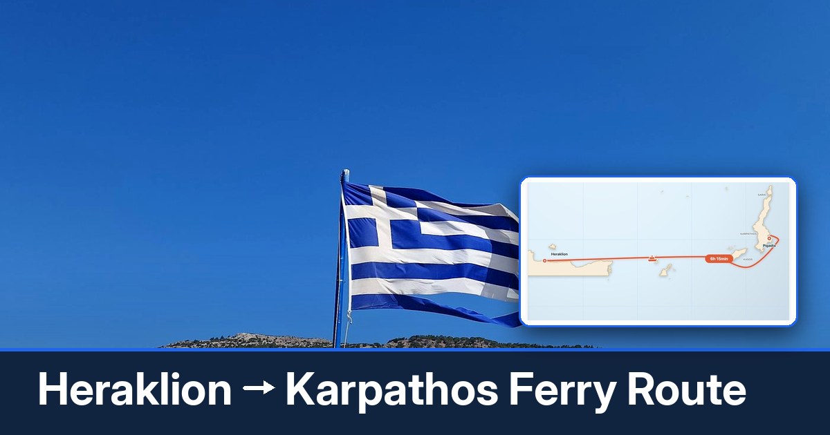 Heraklion to Karpathos ferry route summary
