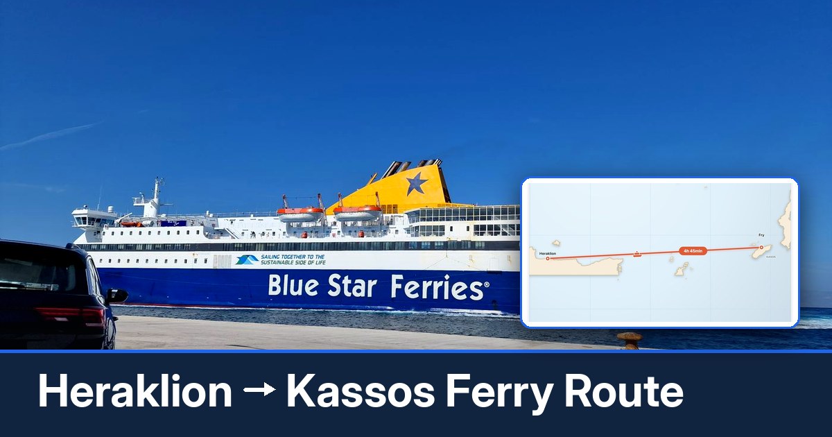 Heraklion to Kassos ferry route summary