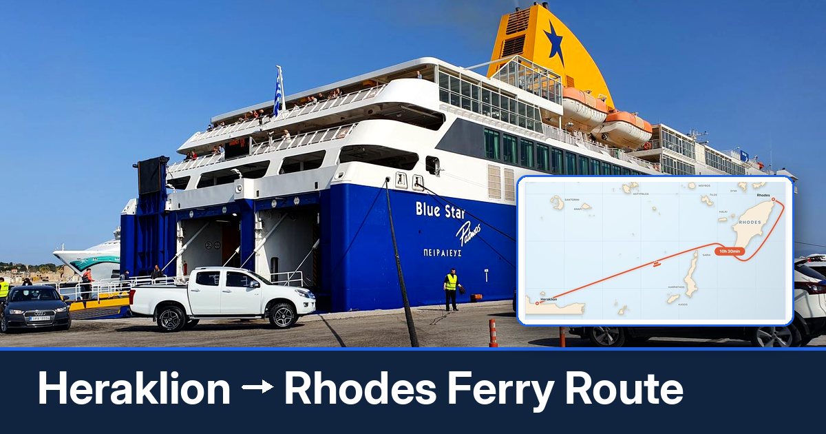 Heraklion to Rhodes ferry route summary