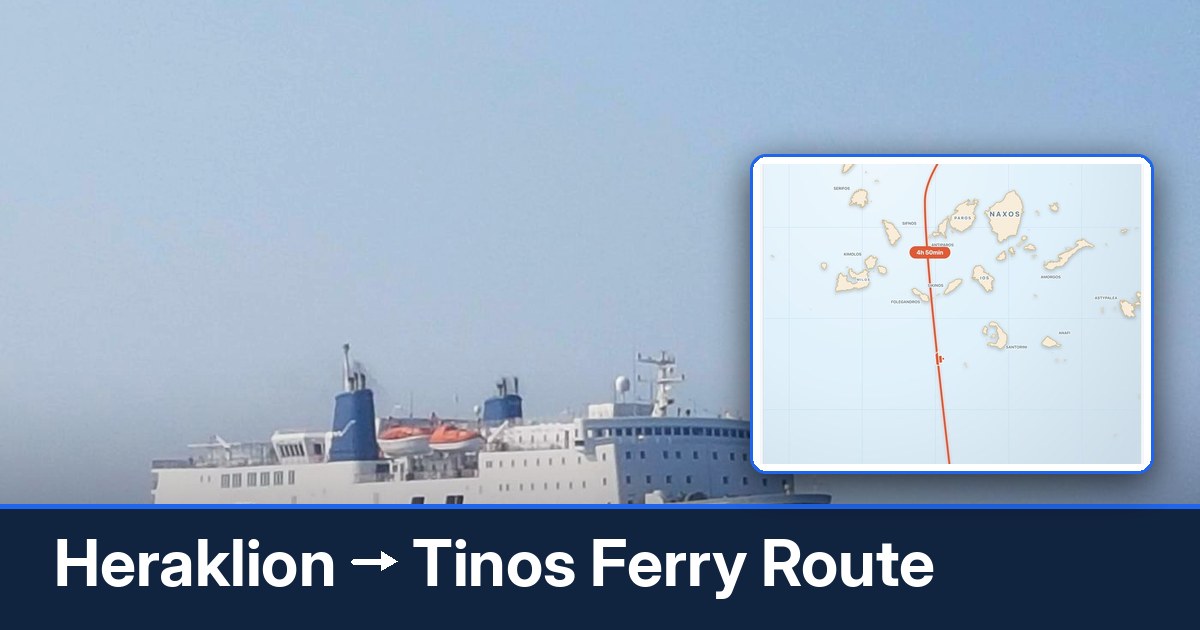 Heraklion to Tinos ferry route summary