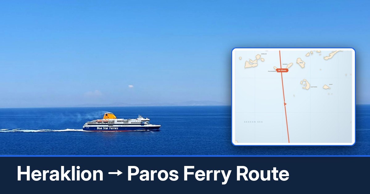 Heraklion to Paros ferry route summary