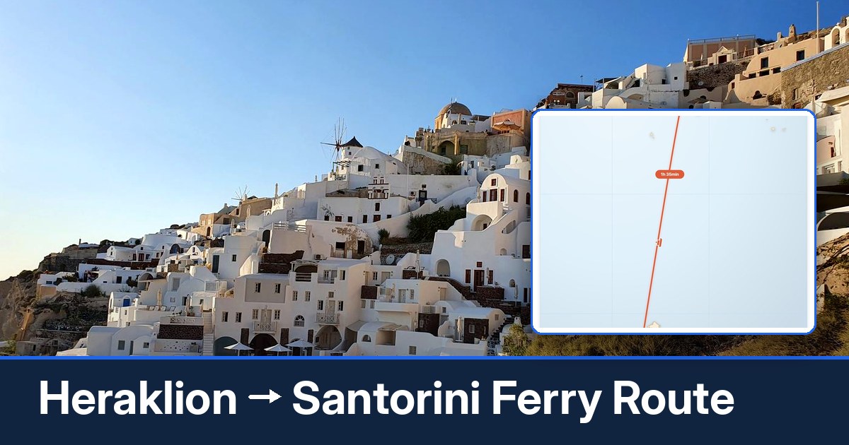 Heraklion to Santorini ferry route summary