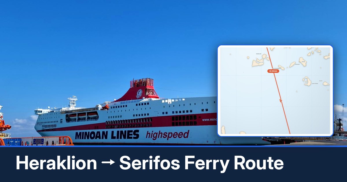Heraklion to Serifos ferry route summary