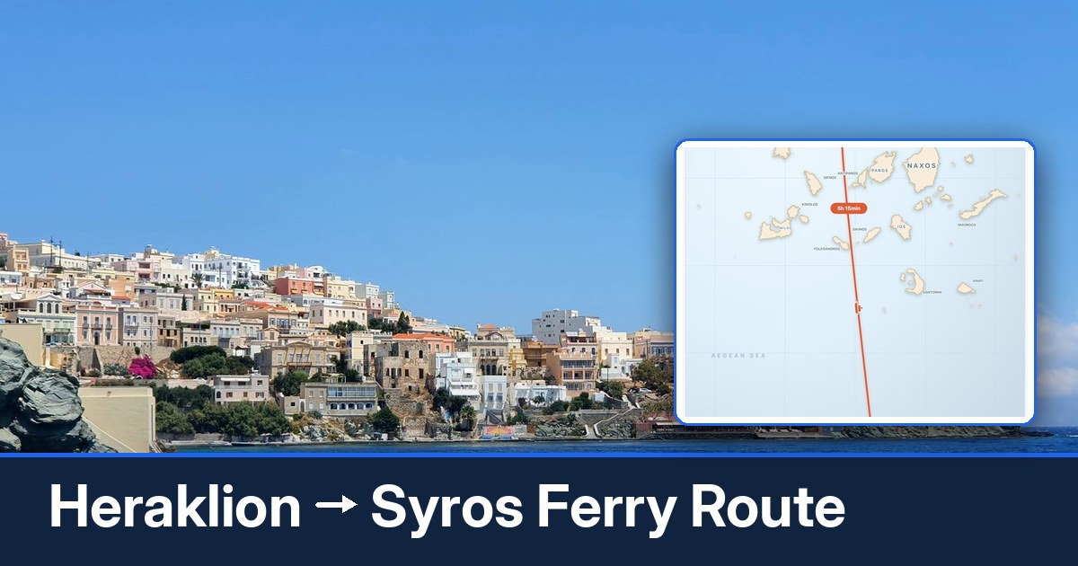 Heraklion to Syros ferry route summary