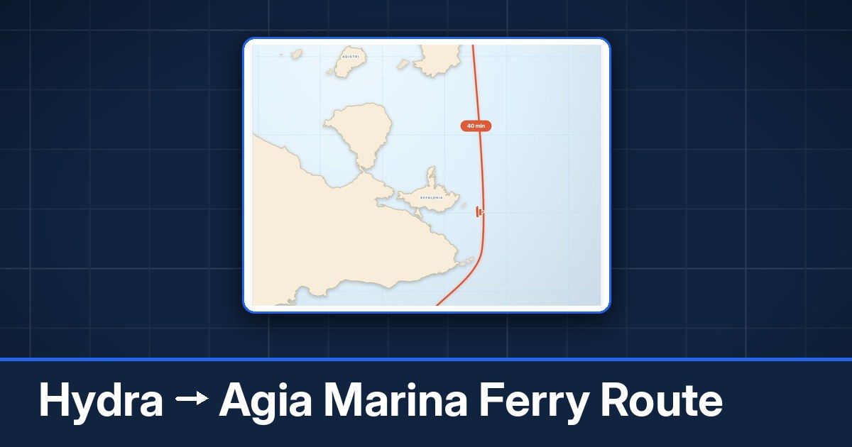 Hydra to Agia Marina ferry route summary