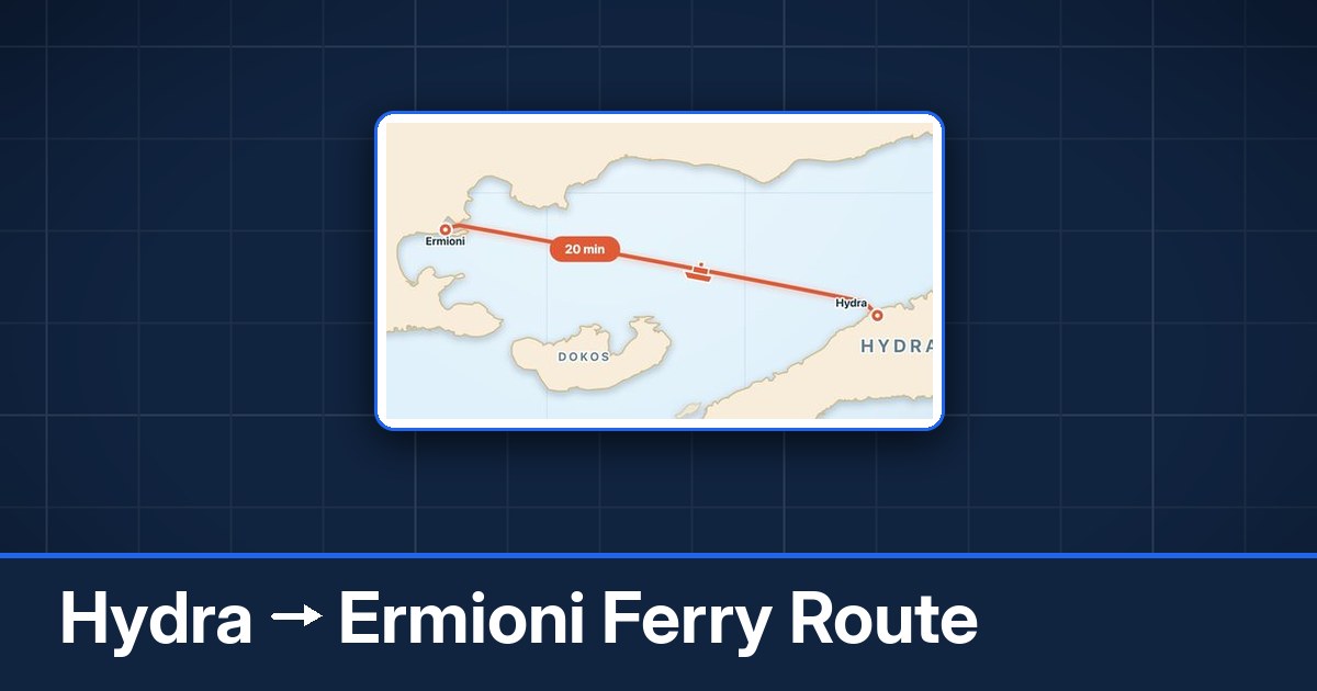 Hydra to Ermioni ferry route summary