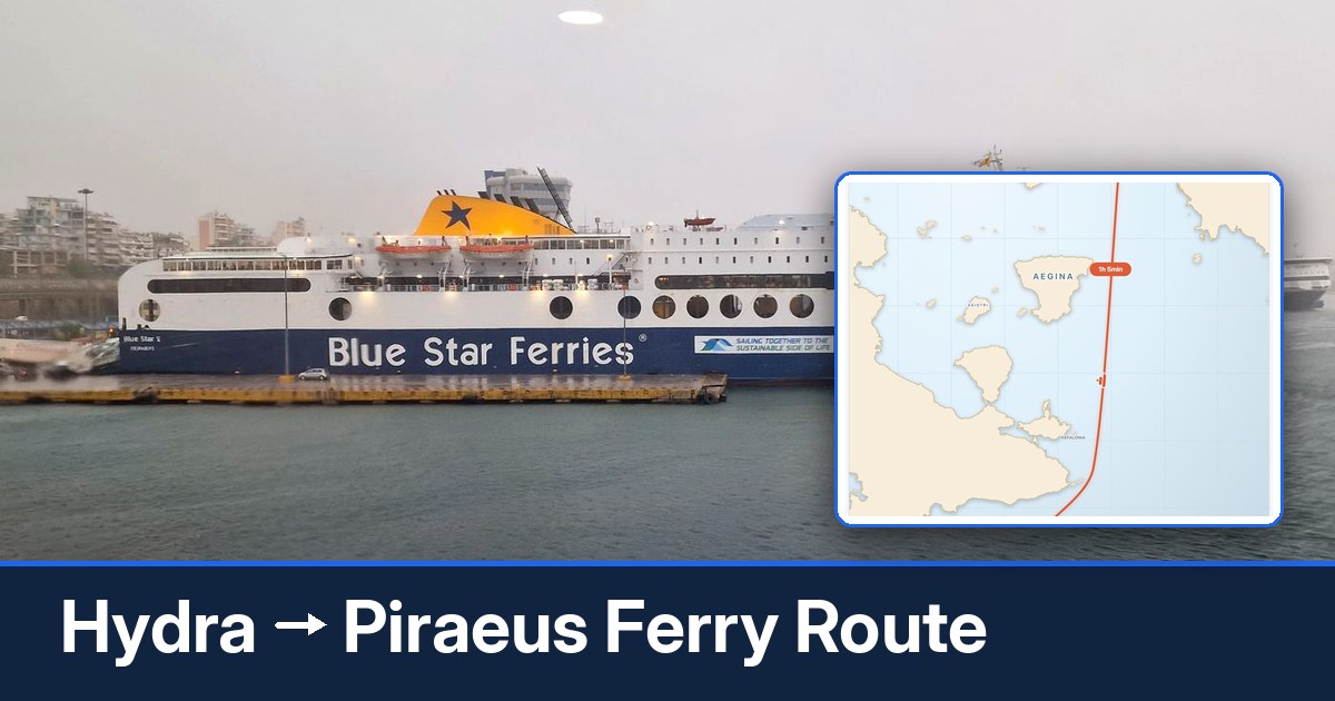 Hydra to Piraeus ferry route summary