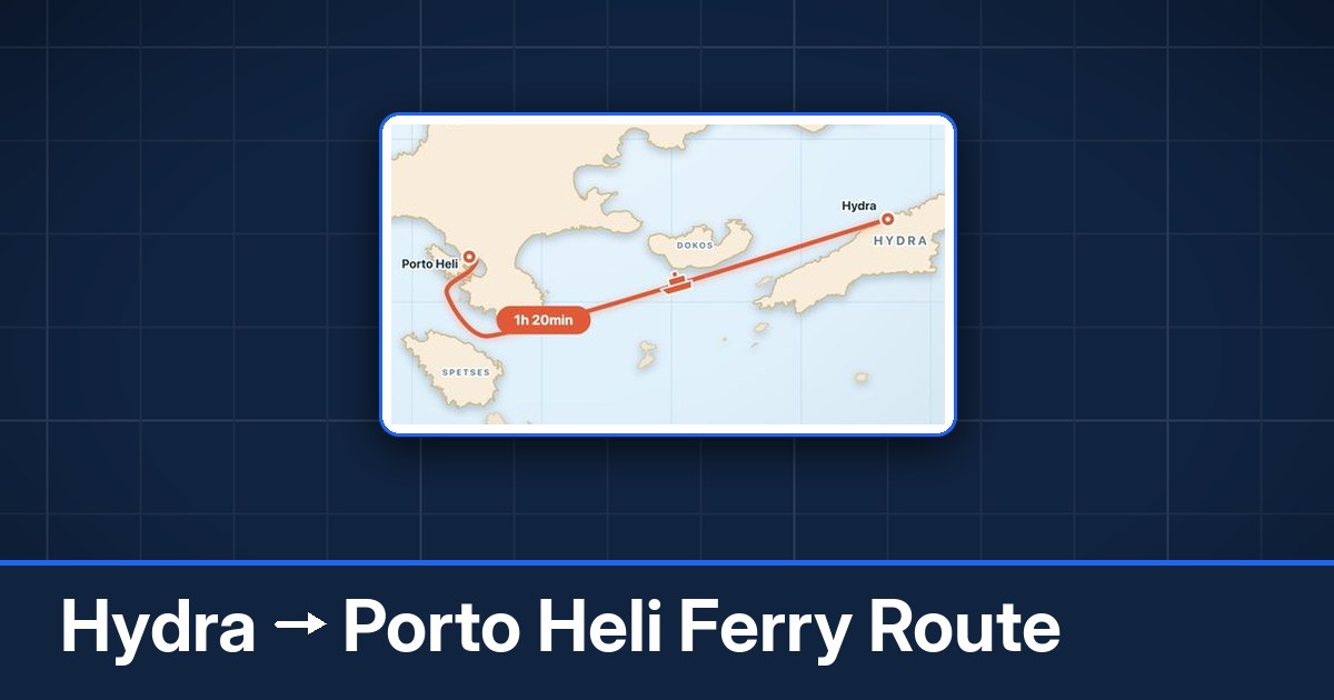 Hydra to Porto Heli ferry route summary