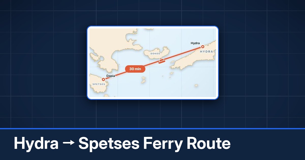 Hydra to Spetses ferry route summary