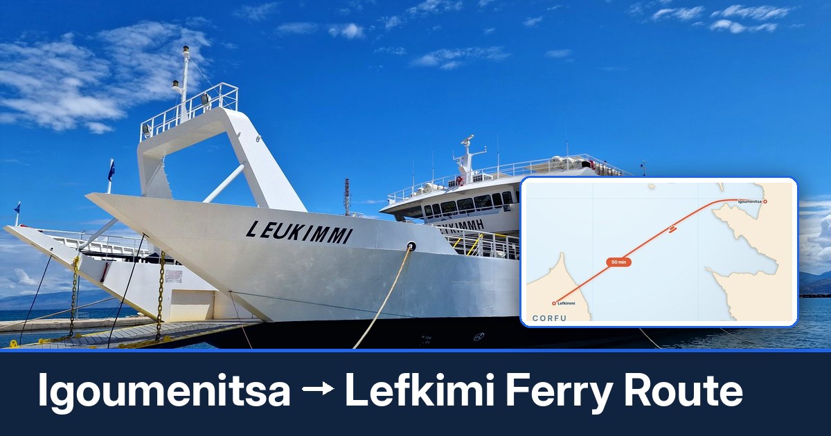 Igoumenitsa to Lefkimi ferry route summary