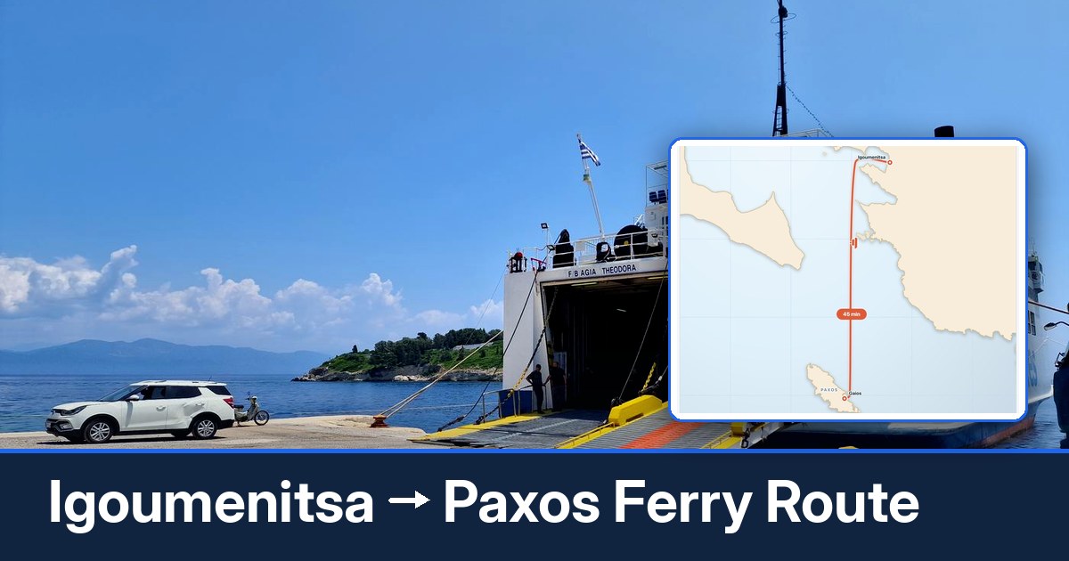 Igoumenitsa to Paxos ferry route summary