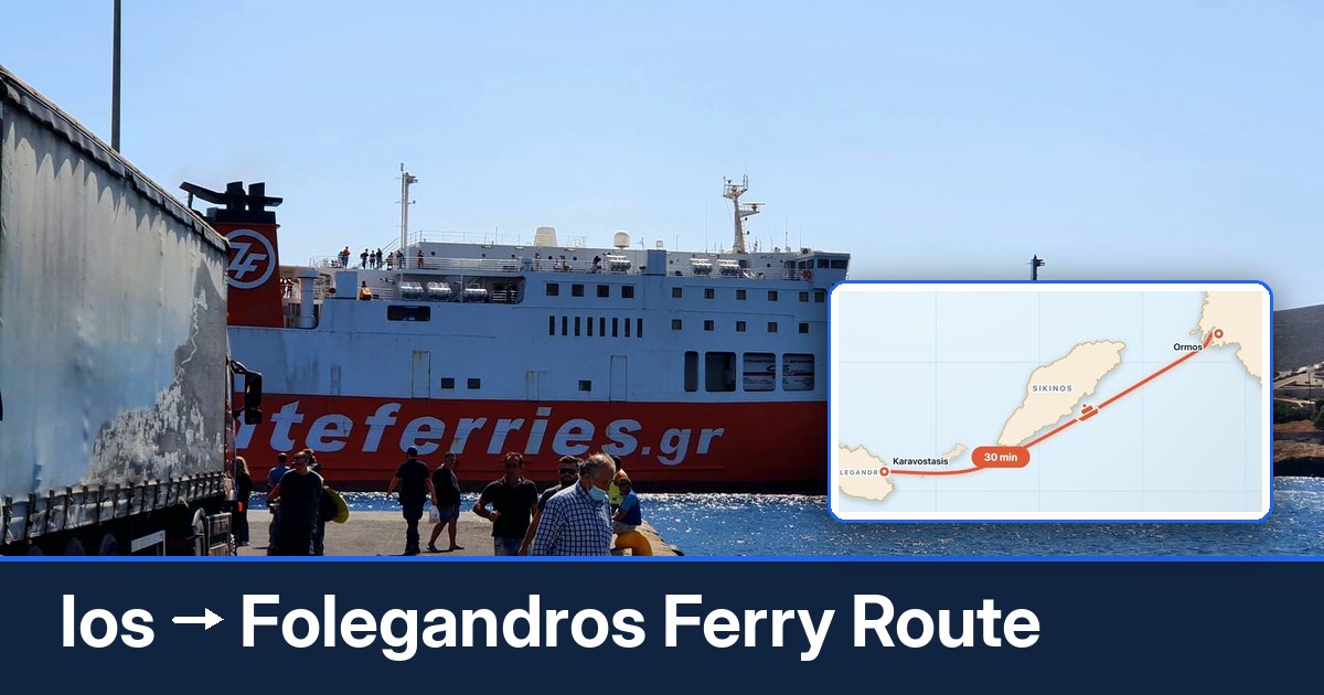 Ios to Folegandros ferry route summary