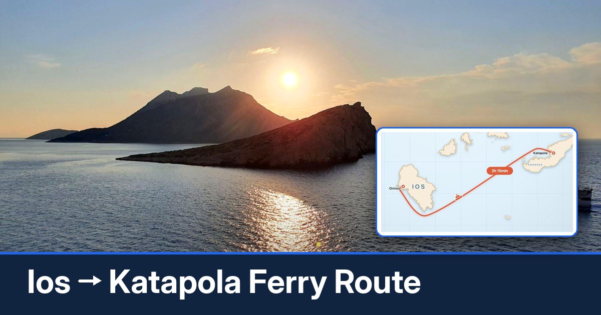 Ios to Katapola ferry route summary