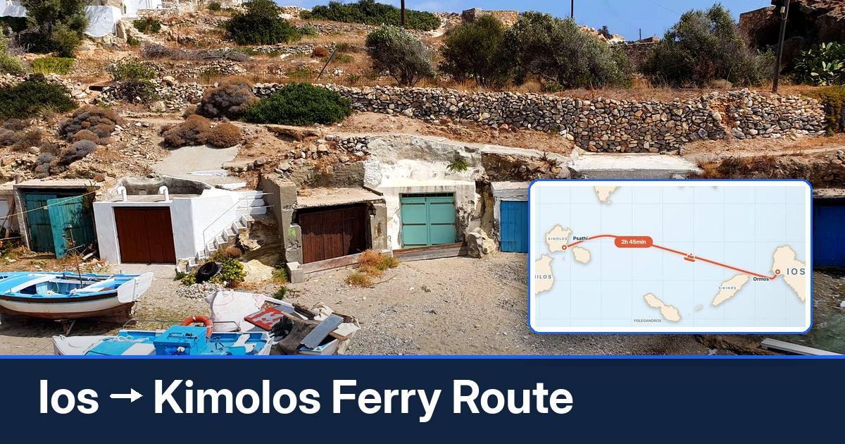 Ios to Kimolos ferry route summary