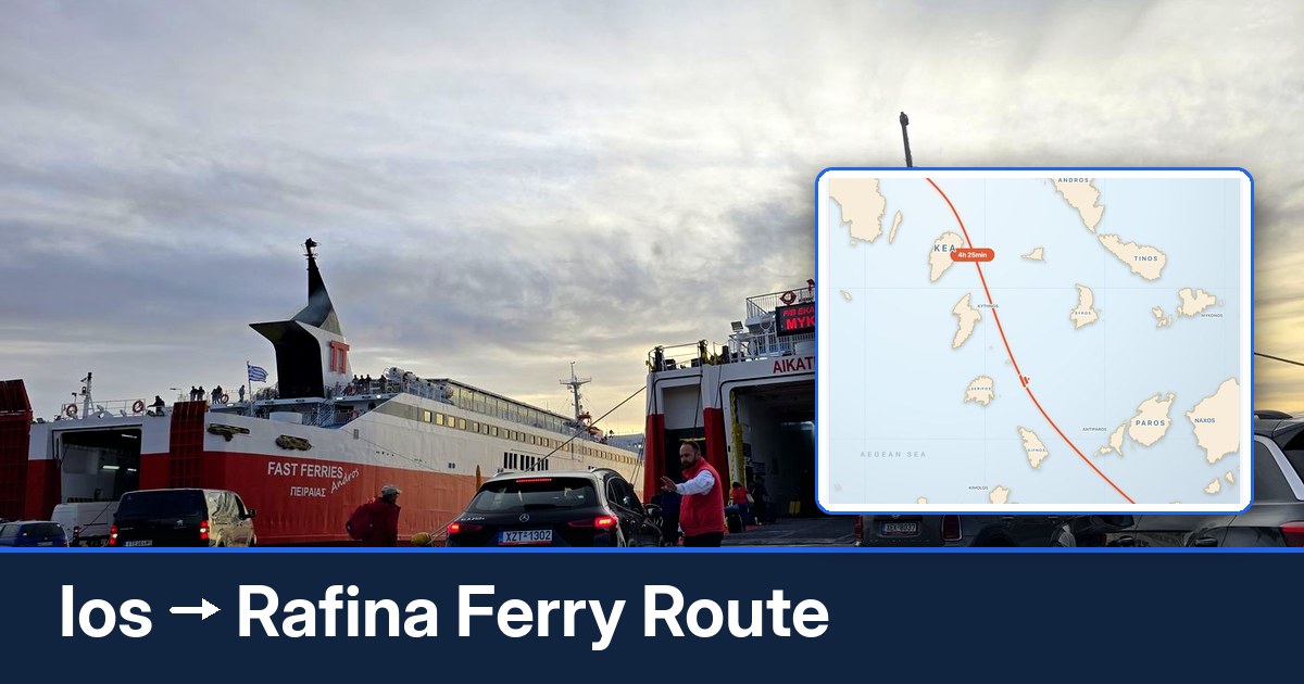 Ios to Rafina ferry route summary