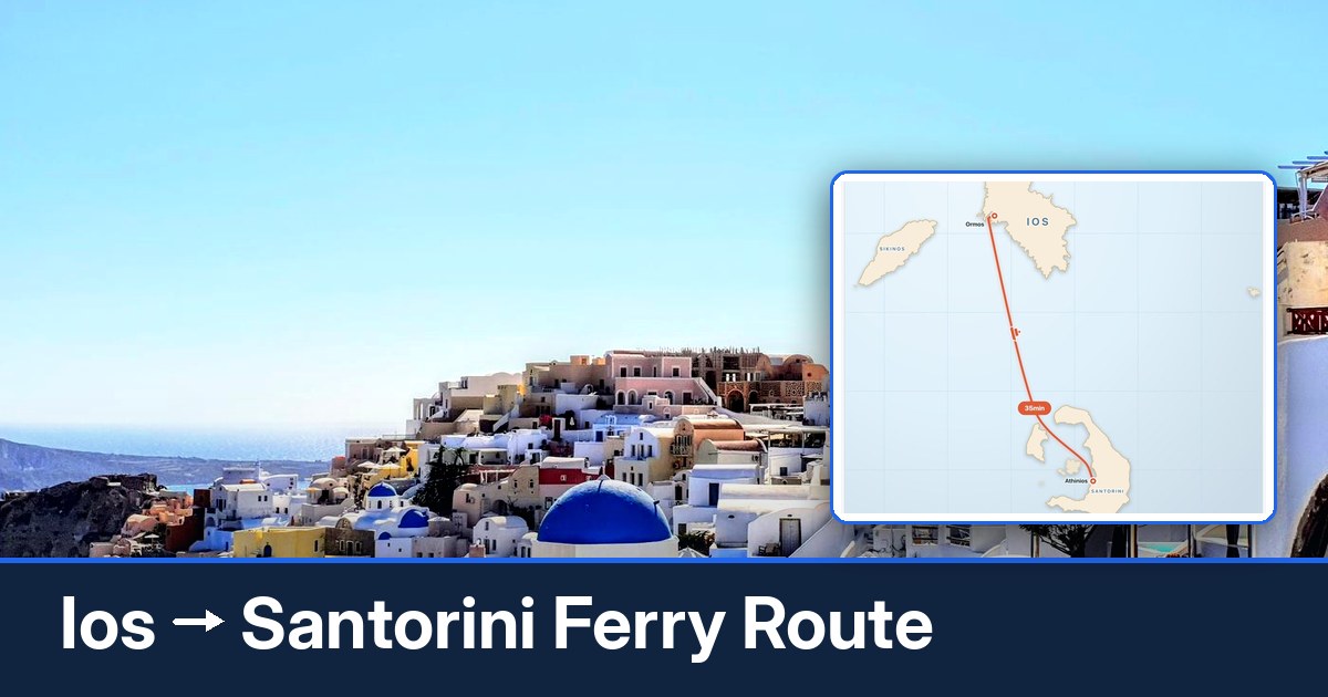 Ios to Santorini ferry route summary
