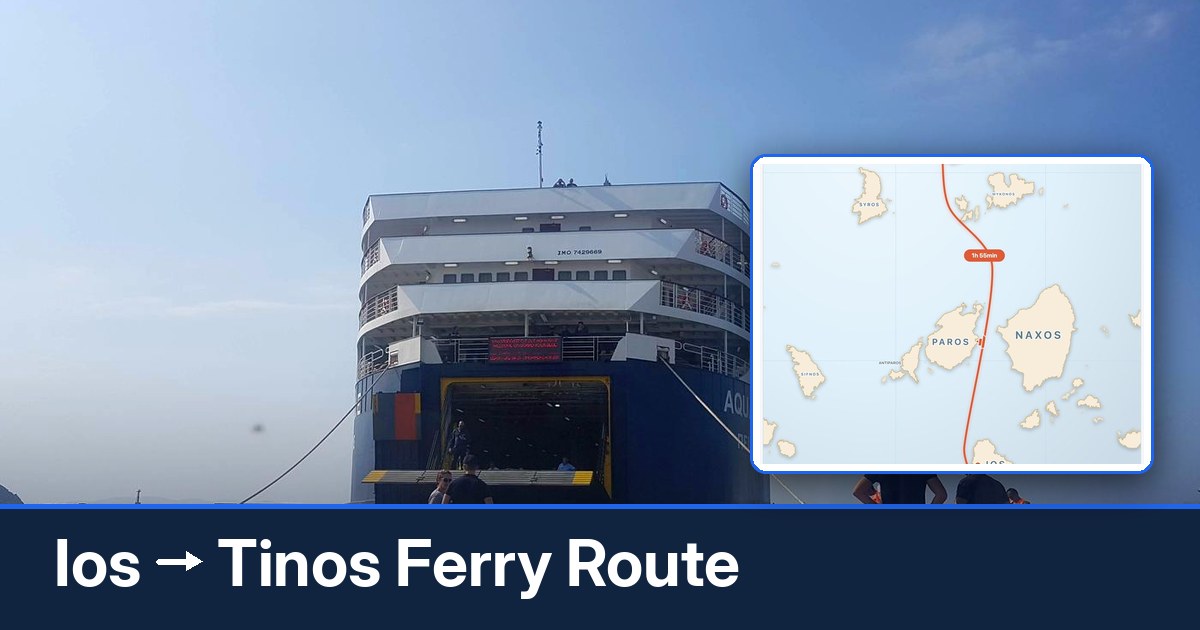 Ios to Tinos ferry route summary