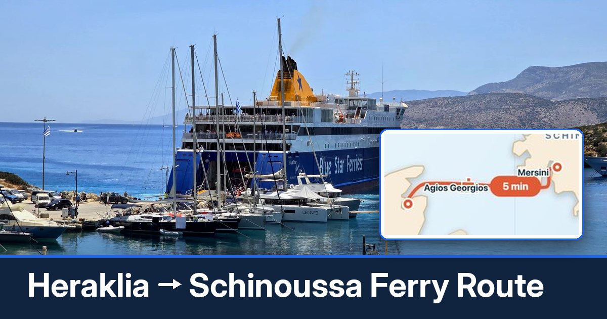 Heraklia to Schinoussa ferry route summary