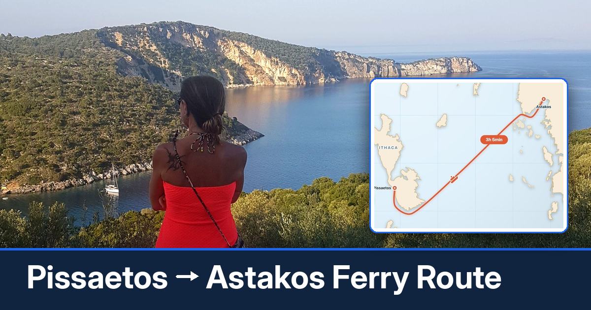Pissaetos to Astakos ferry route summary