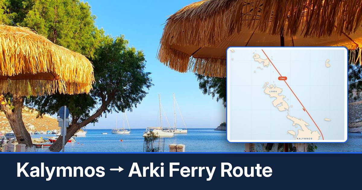Kalymnos to Arki ferry route summary