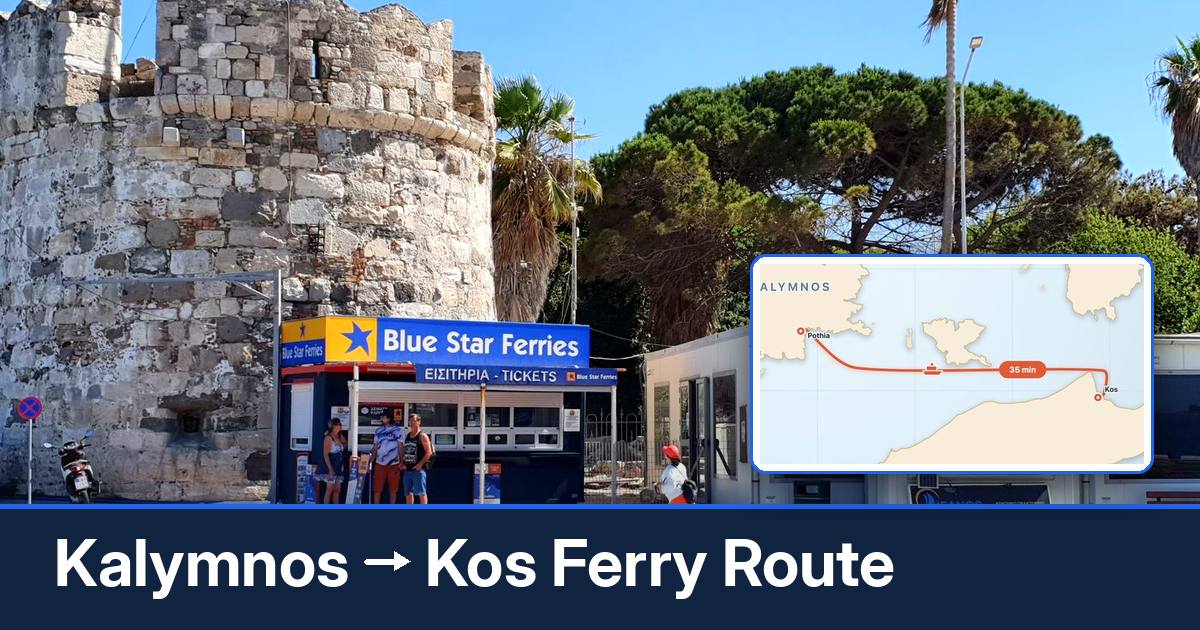 Kalymnos to Kos ferry route summary