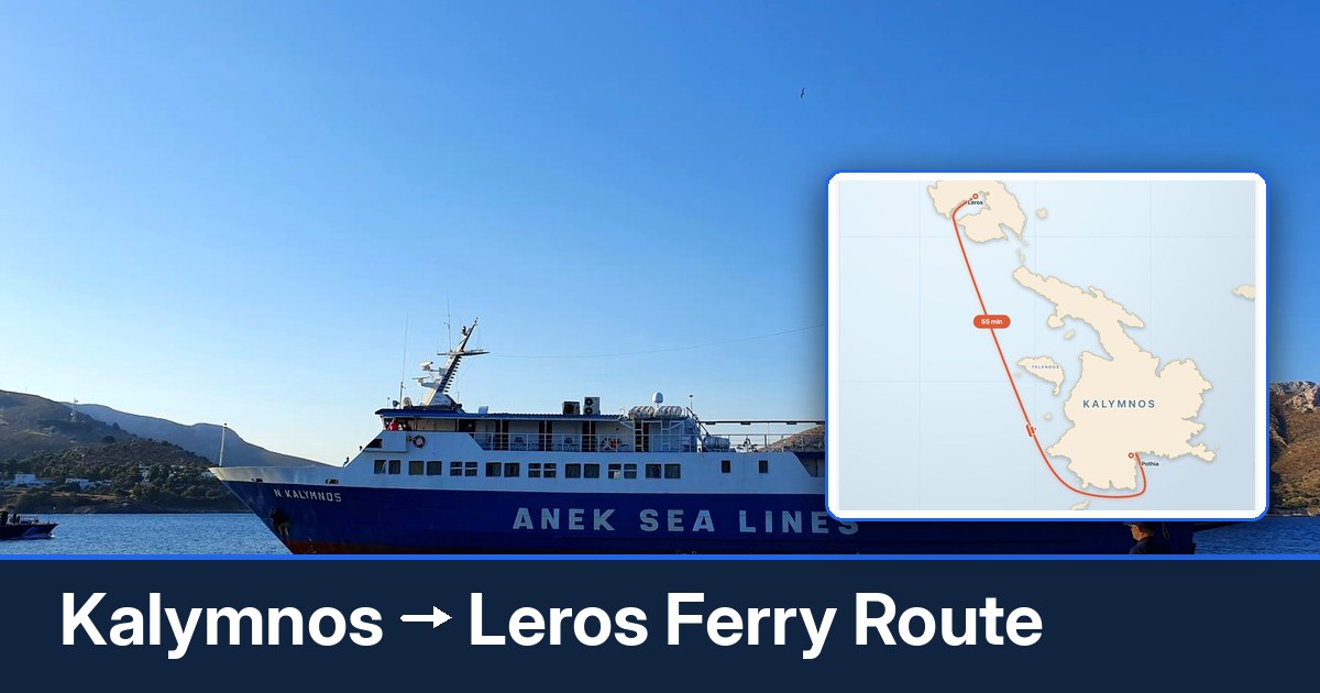 Kalymnos to Leros ferry route summary