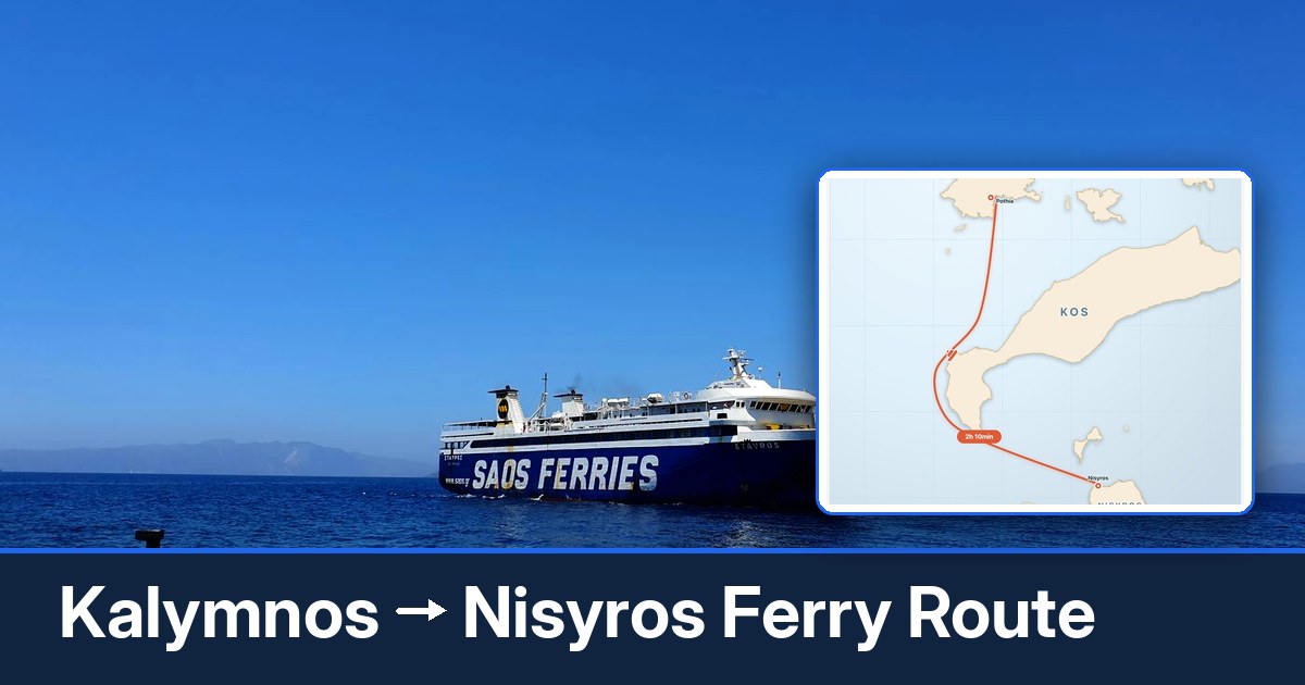 Kalymnos to Nisyros ferry route summary