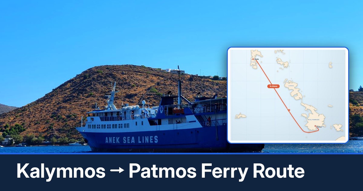 Kalymnos to Patmos ferry route summary