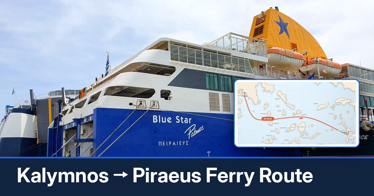 Kalymnos to Piraeus ferry route summary