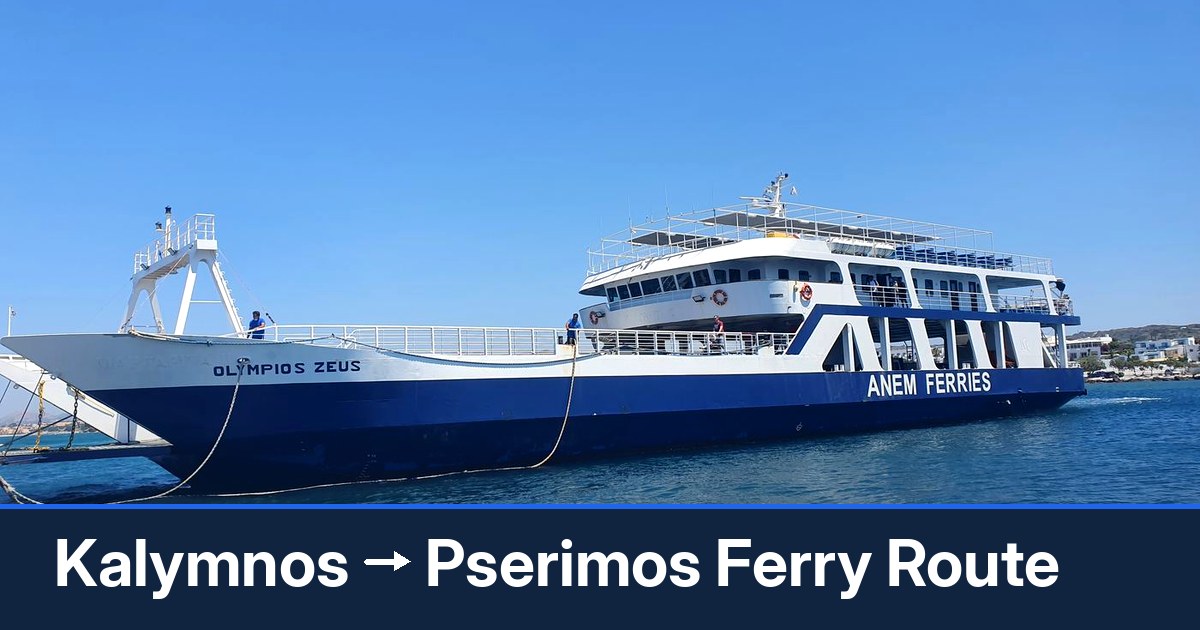 Kalymnos to Pserimos ferry route summary