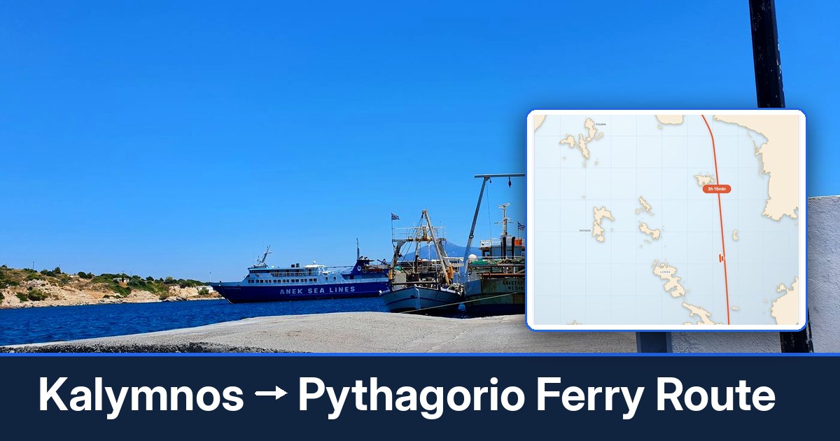 Kalymnos to Pythagorio ferry route summary