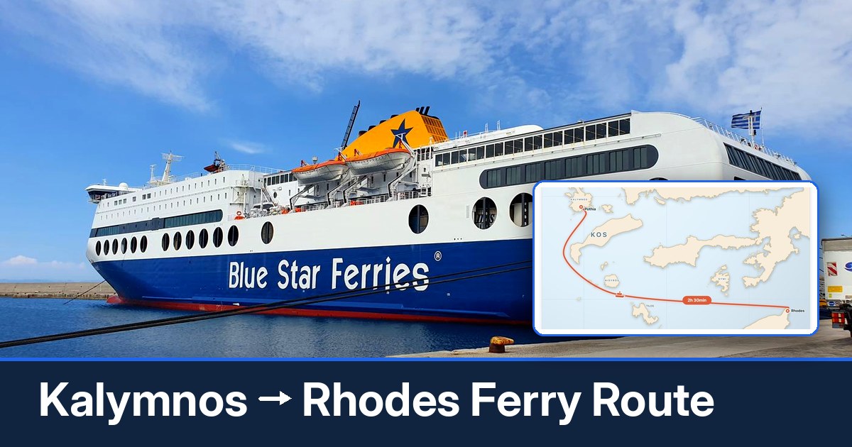 Kalymnos to Rhodes ferry route summary